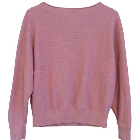 Vince Waffle Raglan Pullover In Pink - Picture 4 of 6